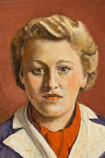null Hippolyte TAVERNIER (1884-1957)
Portrait de femme blonde
Huile sur toile 
Signé...