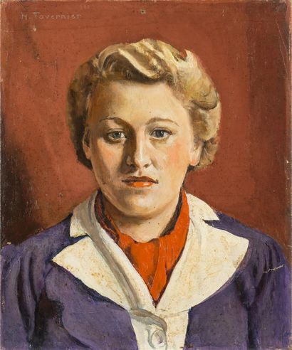 null Hippolyte TAVERNIER (1884-1957)
Portrait de femme blonde
Huile sur toile 
Signé...