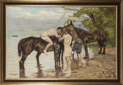 null Paul LEPINARD (1887-1963)
Les chevaux 
Huile sur toile
Signée et datée
95 x...