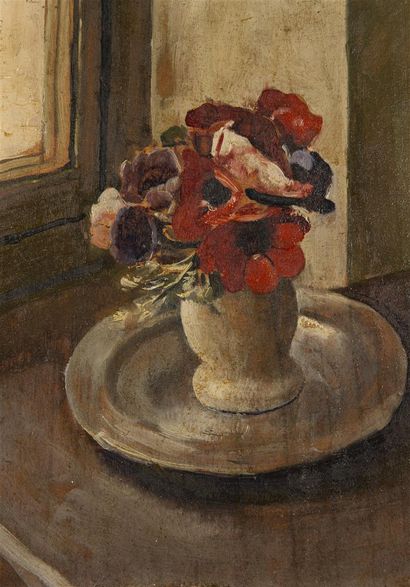 null Hippolyte TAVERNIER (1884-1957)
Bouquet d'Anémones 
huile sur panneau 
ns, titré...