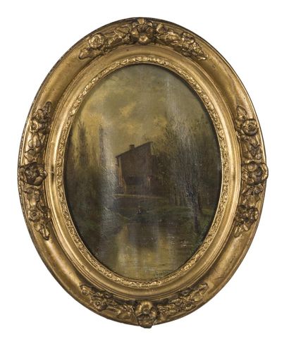 null Adolphe APPIAN (1818-1898)
Paysage ne bord de rivière
Huile sur toile
20 x 16...