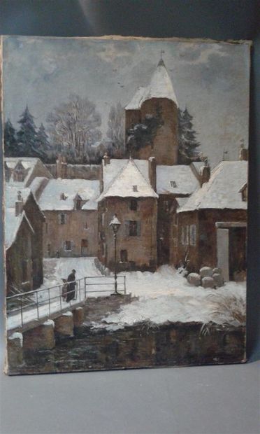 null Jean RIGAUD (1912-1999)
Village sous la neige
huile sur toile, signée en bas...