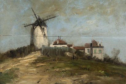null Robert Charles MOLS (1848-1903)
Le moulin neuf à Montmartre
Huile sur panneau
Signée...