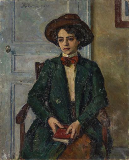 null Hippolyte TAVERNIER (1884-1957)
Portrait en costume de voyage 
Huile sur toile...
