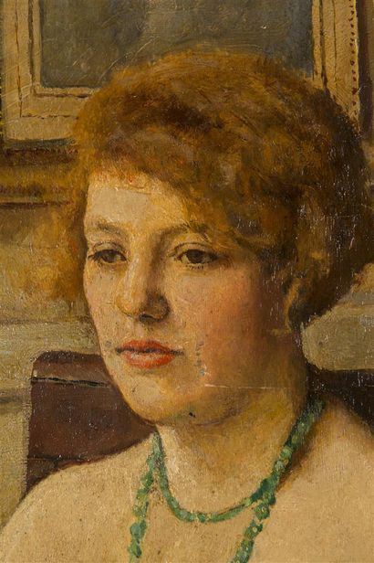 null Hippolyte TAVERNIER (1884-1957)
Jeune fille rousse au collier vert
Huile sur...