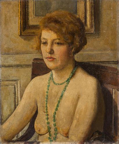 null Hippolyte TAVERNIER (1884-1957)
Jeune fille rousse au collier vert
Huile sur...