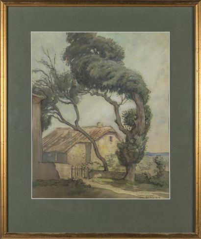 null Luc BARBIER (1903-1989)
L'arbre Penché 
aquarelle 
Signée en bas à droite et...