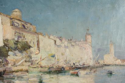 null Ecole française 20ème siècle
Port en Méditerranée
Huile sur toile
54 x 45 c...