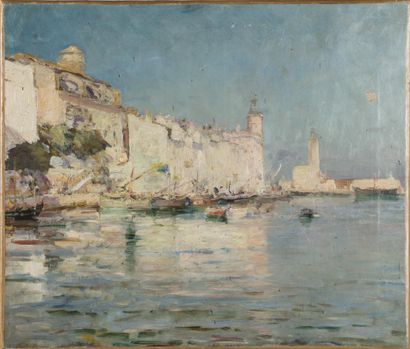 null Ecole française 20ème siècle
Port en Méditerranée
Huile sur toile
54 x 45 c...