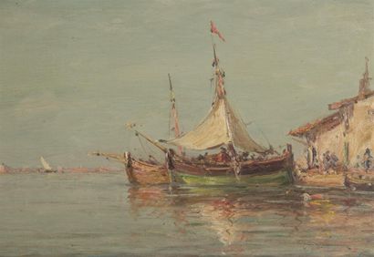 null Emile GODCHAUX (1860-1938)
paysage de bords de mer 
Huile sur toile
Signée en...