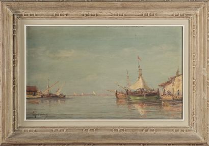 null Emile GODCHAUX (1860-1938)
paysage de bords de mer 
Huile sur toile
Signée en...