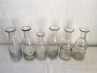 null 6 pots à eau verre ancien