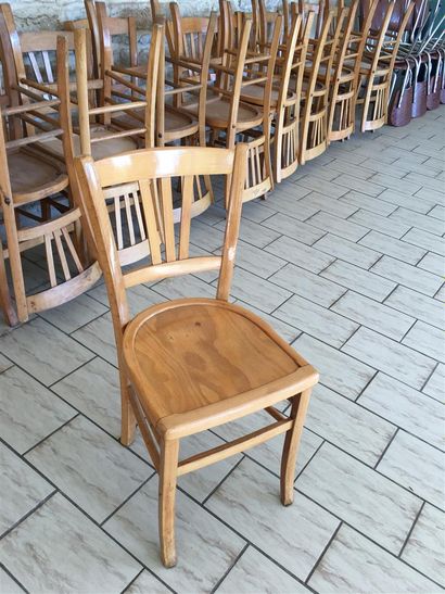 null Important ensemble de chaises bois naturel (lots de 6)