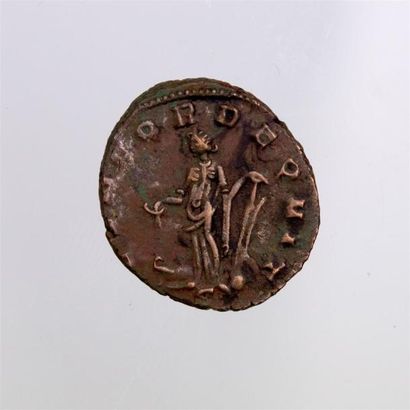 null POSTUME (260-269) Antoninien de billon (Milan) Av/ IMP POSTUMUS AVG Rv/ CONCORD...