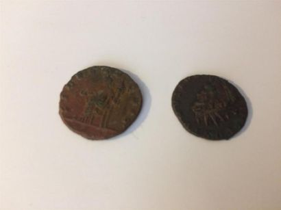 null POSTUME (260-269) 2 Antoniniens de billon (Milan) Av/ IMP POSTUMUS AVG Rv/ FIDES....