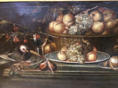 null Ecole française 18ème siècle
Nature morte aux fruits
huile sur toile
82 x 54...