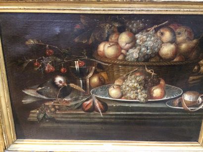 null Ecole française 18ème siècle
Nature morte aux fruits
huile sur toile
82 x 54...