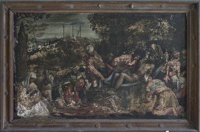 null Ecole italienne 17ème siècle
Mise au tombeau
Huile sur toile
97 x 152 cm
(usure,...