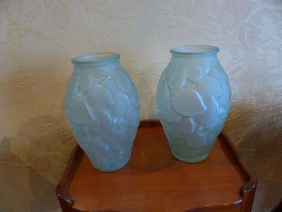 null paire de vases en verre H:24,Diam:14cm