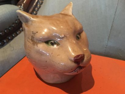 null Tirelire en porcelaine tête de chat