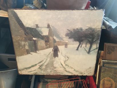 null Paysage sous la neige, huile sur toile
Signé et daté 1897 en bas à droite