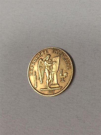 null 1 pièce de 20F en or jaune République Française 1891