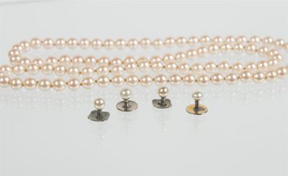 null Collier et boutons de col en perle fantaisie