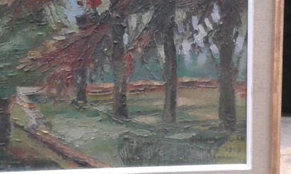 null A MINOT paysage, huile sur toile signé 
99 x 71 cm