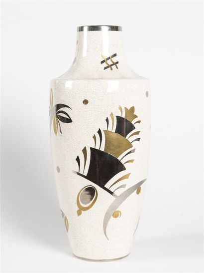 null Gustave ASCH (1856-1911) & Faïencerie de SAINTE-RADEGONDE 
Vase de forme ovoïde...