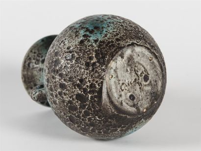 null ACCOLAY (1945-1992)
Vase en terre chamottée de forme pansue à col ouvert à deux...