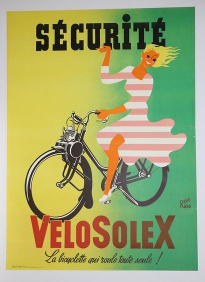 null SECURITE VELOSOLEX, Affiche entoilée signée RAVO
160 x 120 cm

