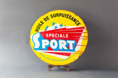 null RENAULT HUILE SPECIALE SPORT, Tôle peinte ronde 
Diam : 65 cm
