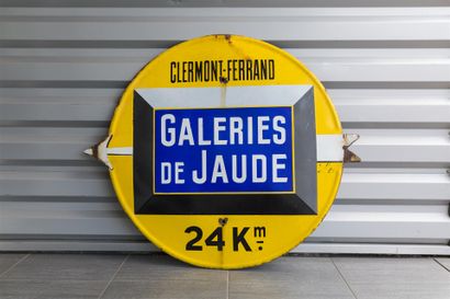 null Galerie de JAUDE, plaque émaillée 
Diam : 100 cm
