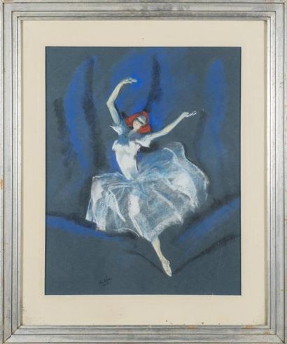 null GIR Charles Felix GIRAUD dit (1883-1941)
Ballerine sur fond bleu
Pastel sur...