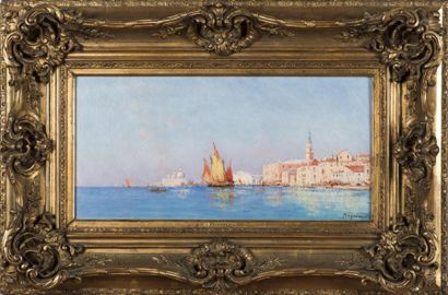 null Romolo PERGOLA (1890- 1960 ) 
Venise, vue du grand canal
huile sur toile, signée...