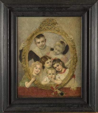 null Francine CHARDERON (Lyon 1861-1928)
Portrait de famille
huile sur toile
40 x...