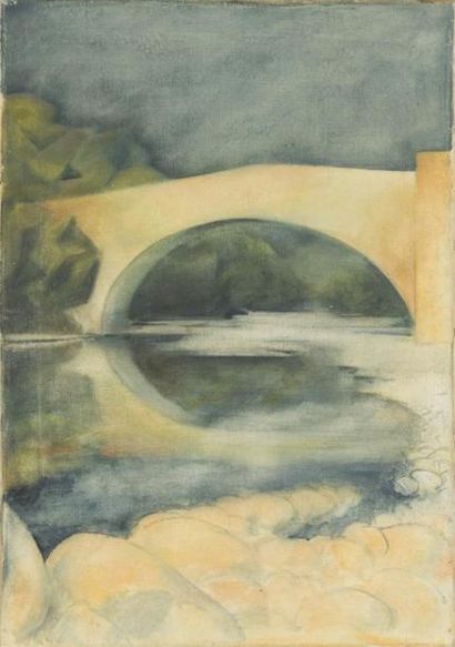 null Jean Pierre HELLE (1944 Genève-2015), le pont
Huile sur toile 
42 x 60 cm
Provenance...