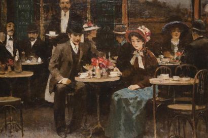 null Victor GUERRIER (1893-1968)
Au café
Huile sur toile
73 x 100 cm