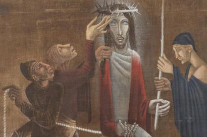 null MARA
Christ à la couronne 
huile sur toile, daté 1944, , signé en haut à gauche
117...