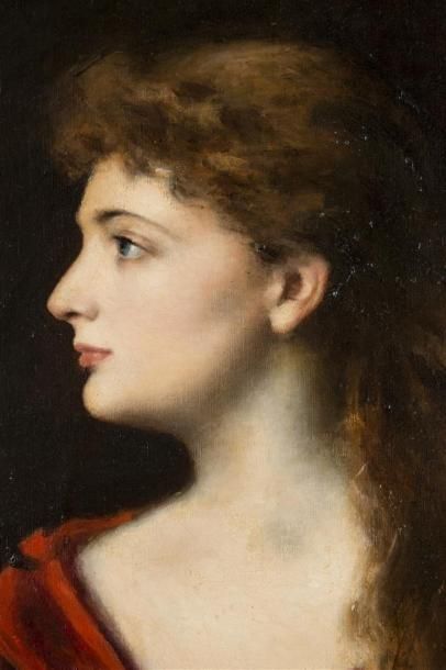 null Clotilde MICIOL
D'après HENNER, portrait de femme
huile sur toile, signée en...