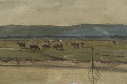 null Emile MUNIER (1810-1895)
Paysage huile sur toile marouflée sur panneau
Cachet...