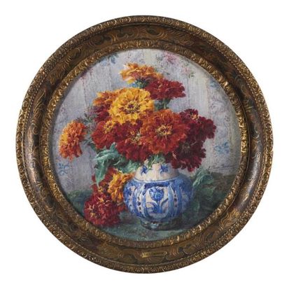 null Eugenie FAUX FROIDURE (1860 - ?)
Bouquet de fleurs sur un entablement
Aquarelle
Signée...