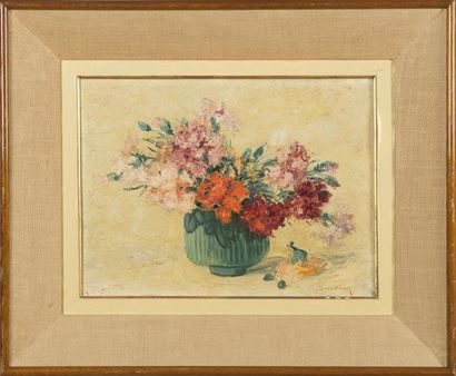 null Léopold SMETANA (1867-1948)
Bouquet de fleurs
Huile sur panneau
SBD
Etiquette...