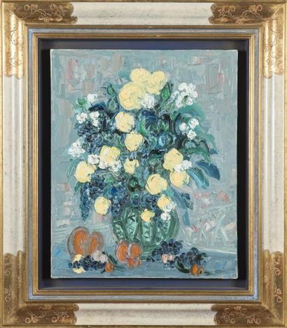 null OSTAPOFF (1946)
Bouquet 
Huile sur toile signé en bas à droite, 
contresigné...
