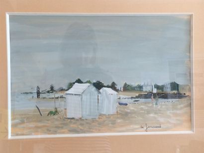 null Daniel DU JANERAND
Cabines sur la plage
Aquarelle sur papier
A vue 42 x 27.5...