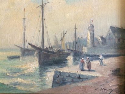 null L.HENRY port en Bretagne
huile sur toile
Signée en bas à droite
44 x 37 cm