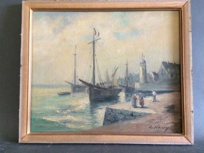 null L.HENRY port en Bretagne
huile sur toile
Signée en bas à droite
44 x 37 cm