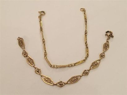 null Un bracelet en or jaune (750) 18K filigrané fermoir avec anneau en métal Bracelet...