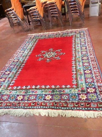 null RABAH tapis en laine rouge joint un tapis mécanique 295 x 200 cm