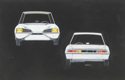 null Gérard CARDIET (1943-2008)
Coupé blanc de face et de dos
Gouache sur papier
32...